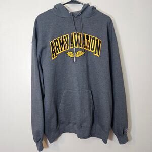 Champion Army Aviation Gray Pullover Hoodie Men's XL